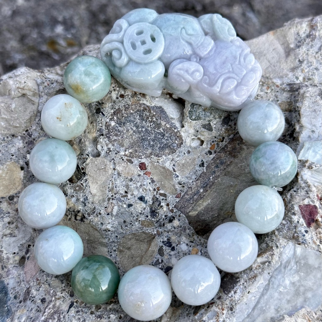 Nwt Sj Pearl Natural Carved Pixiu Natural Jade Bracelet